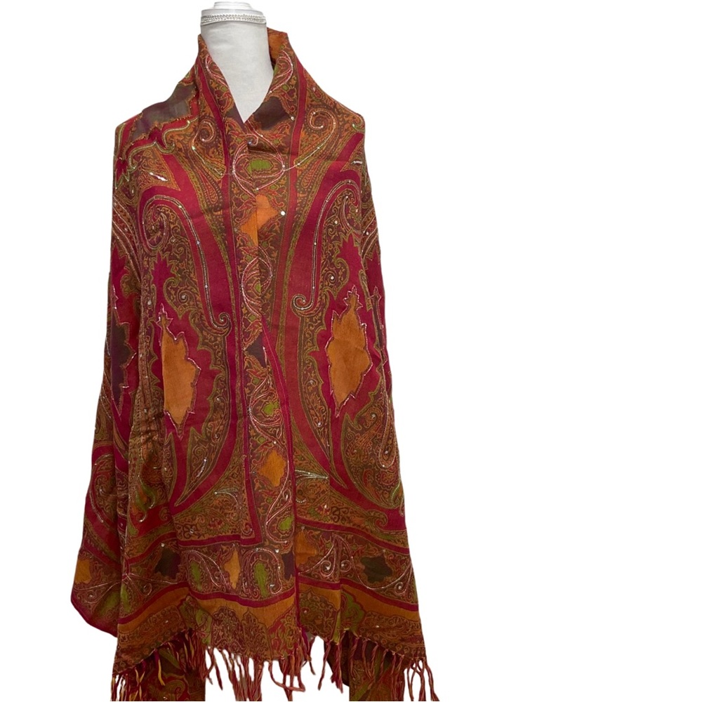 Bernie of New York 100% Wool Scarf Large Scarf Wrap - Picture 5 of 12